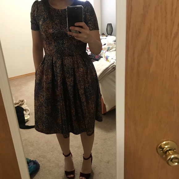 Lula Roe size small colorful metallic dress - Picture 4 of 6